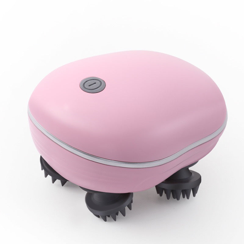 Masseur de tête avec vitesse réglable pour le massage du cuir chevelu, lumière rouge pour les soins capillaires, en Silicone souple pour un pétrissage profond de la tête