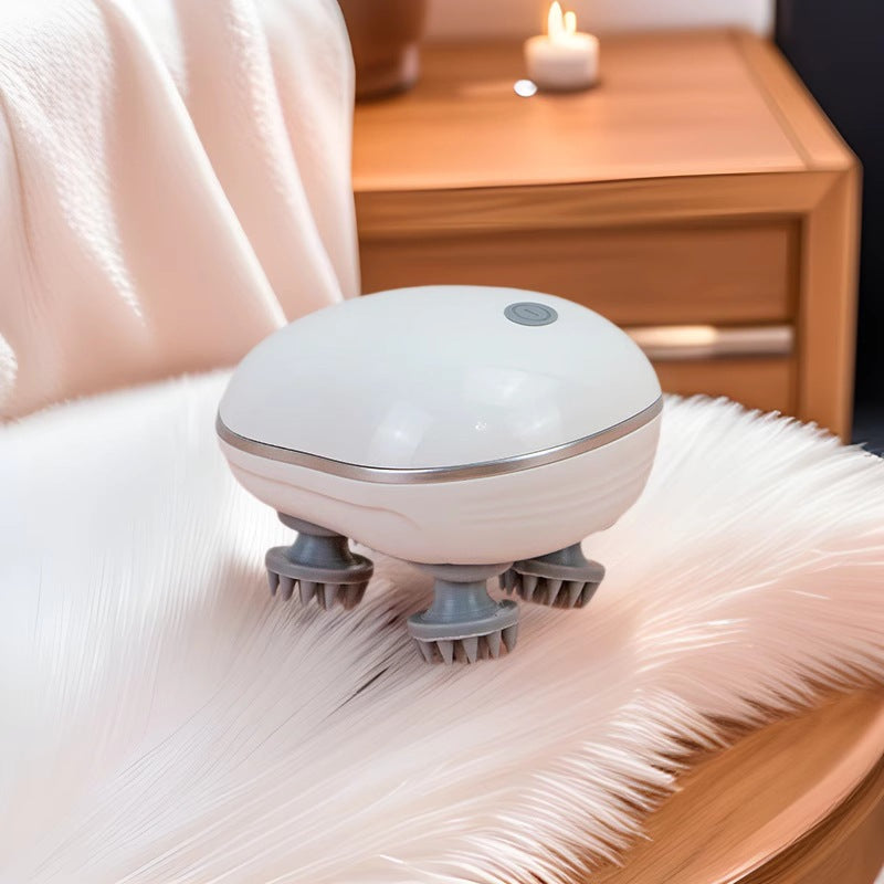 Masseur de tête avec vitesse réglable pour le massage du cuir chevelu, lumière rouge pour les soins capillaires, en Silicone souple pour un pétrissage profond de la tête