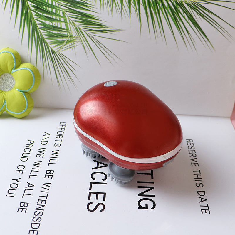Masseur de tête avec vitesse réglable pour le massage du cuir chevelu, lumière rouge pour les soins capillaires, en Silicone souple pour un pétrissage profond de la tête