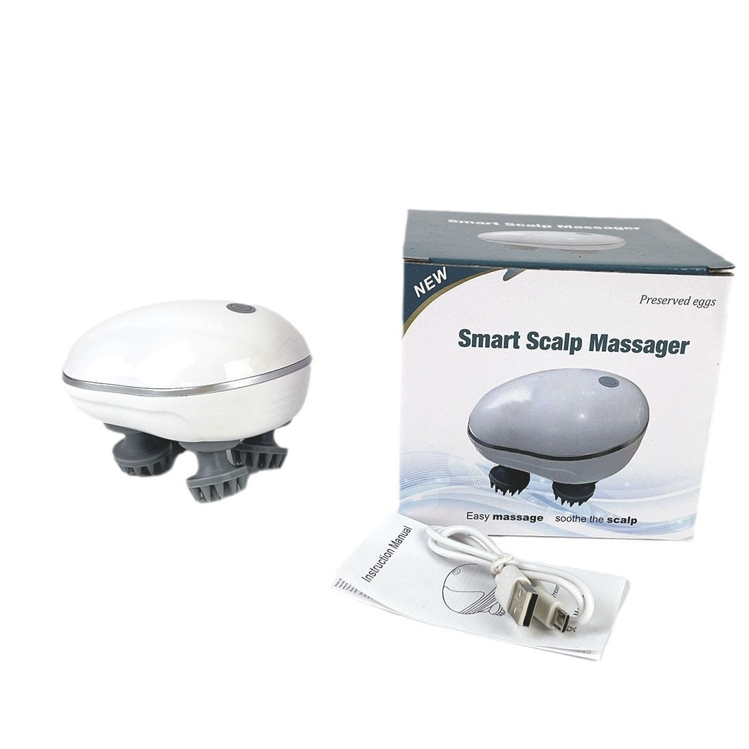 Masseur de tête avec vitesse réglable pour le massage du cuir chevelu, lumière rouge pour les soins capillaires, en Silicone souple pour un pétrissage profond de la tête